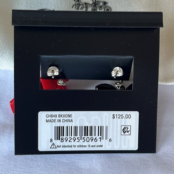 Coach Bow and Whistle Enameled Mismatched Earrings NWT - Picture 6 of 6